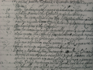 Parte final del documento de la creación de la Cofradía de los Tejedores de la Villa de Aoiz